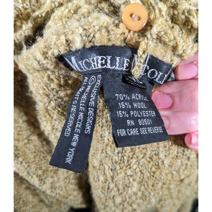 Vintage Michelle Nicole Ruffle Neck Duster Cardigan Size XL