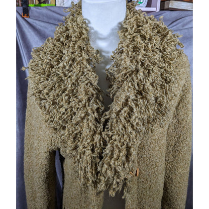 Vintage Michelle Nicole Ruffle Neck Duster Cardigan Size XL