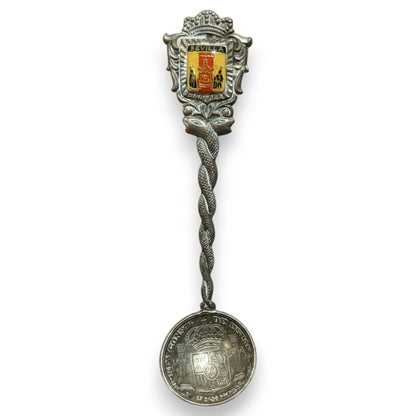 Vintage Travel Metal Silver Tone Sevilla Spain Souvenir Spoon 4 1/2 Inch