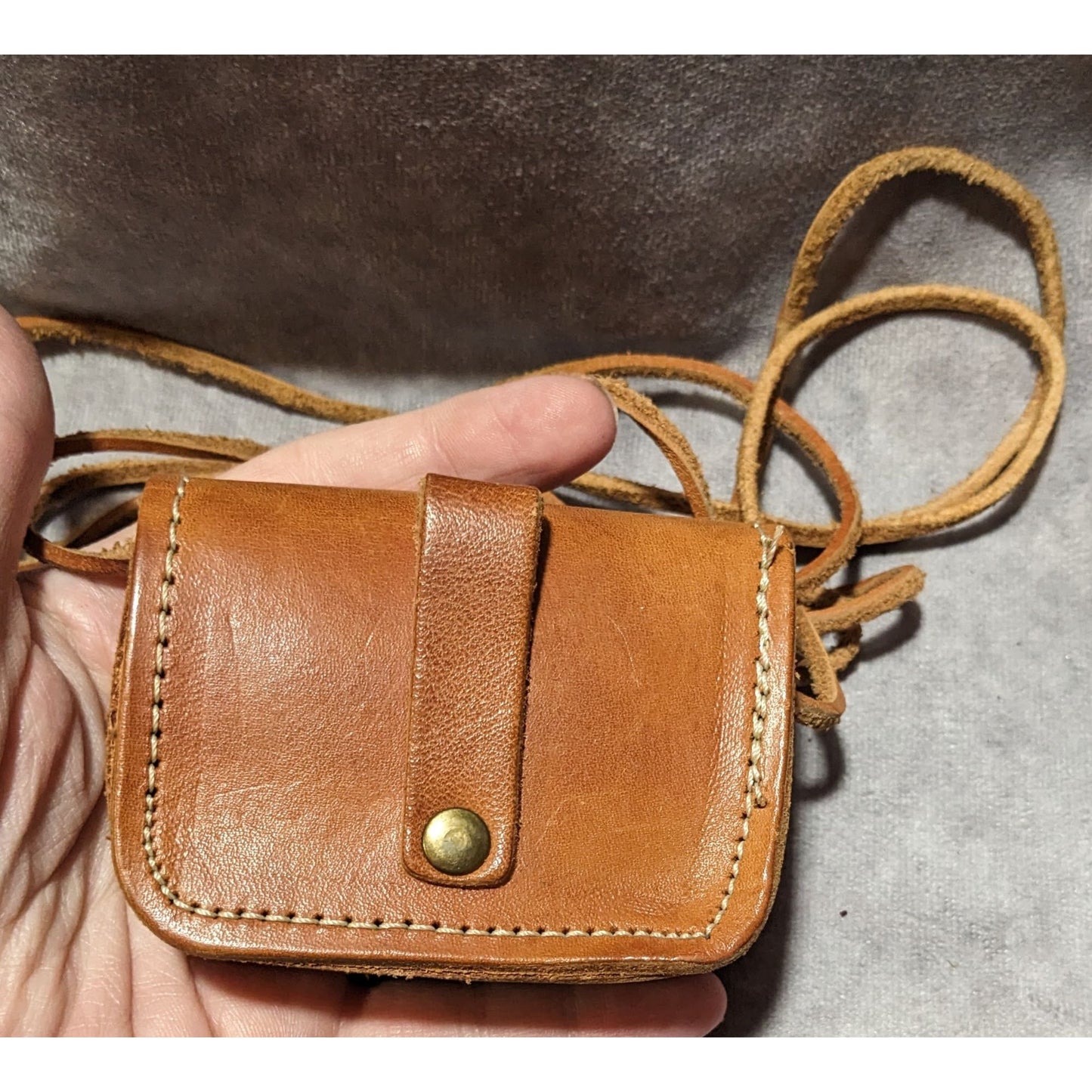 Handmade Grecian Leather Crossbody Mini Pouch