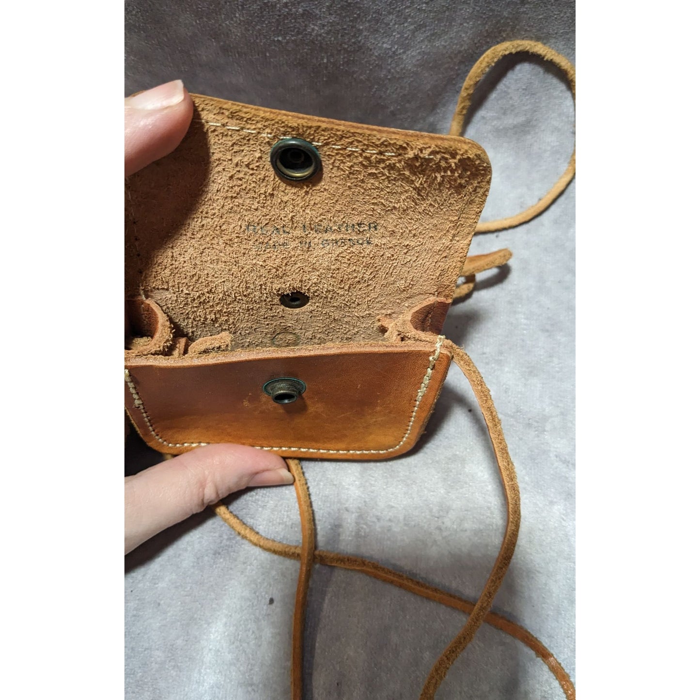 Handmade Grecian Leather Crossbody Mini Pouch