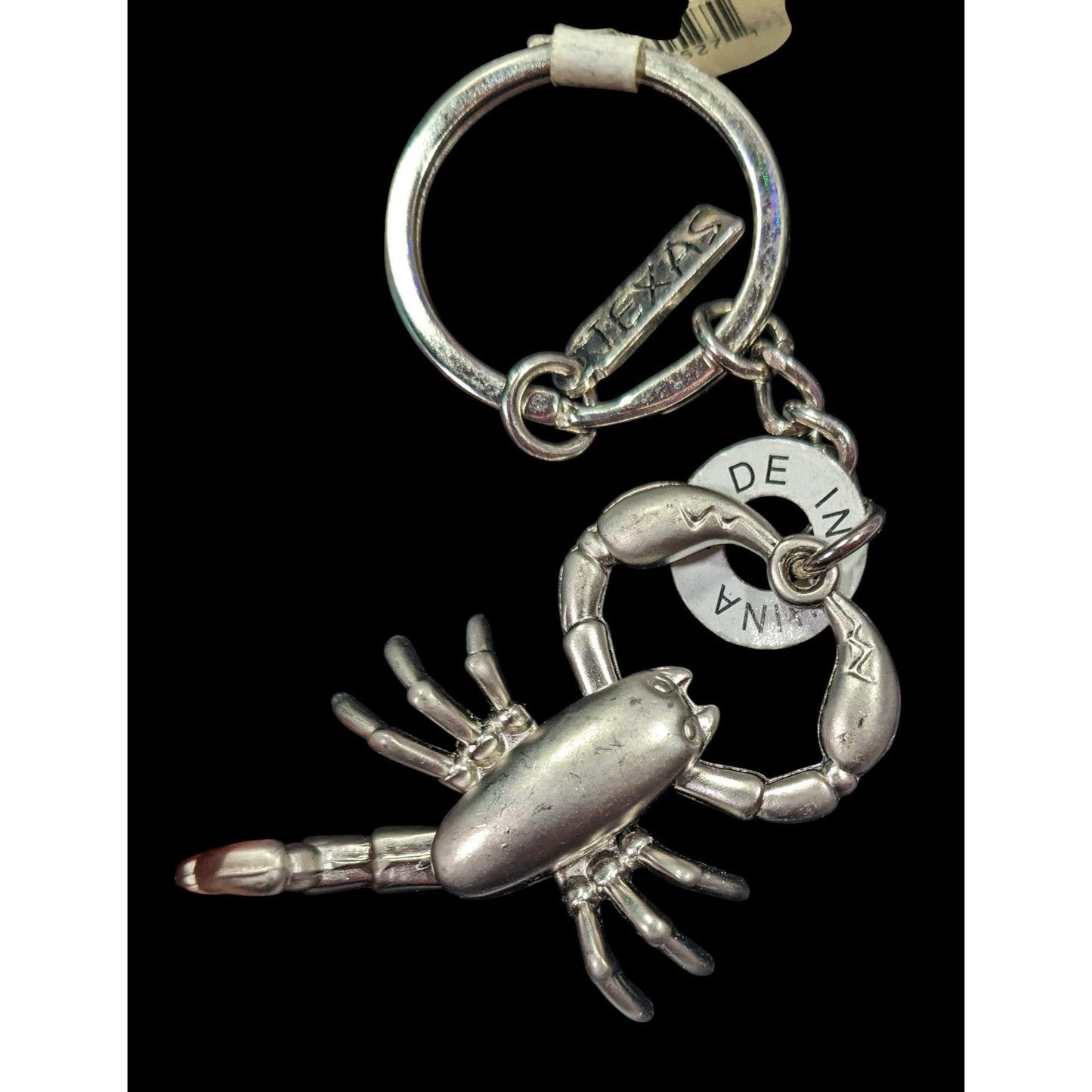 Texas Articulated Scorpion Souvenir Silver Tone Keychain