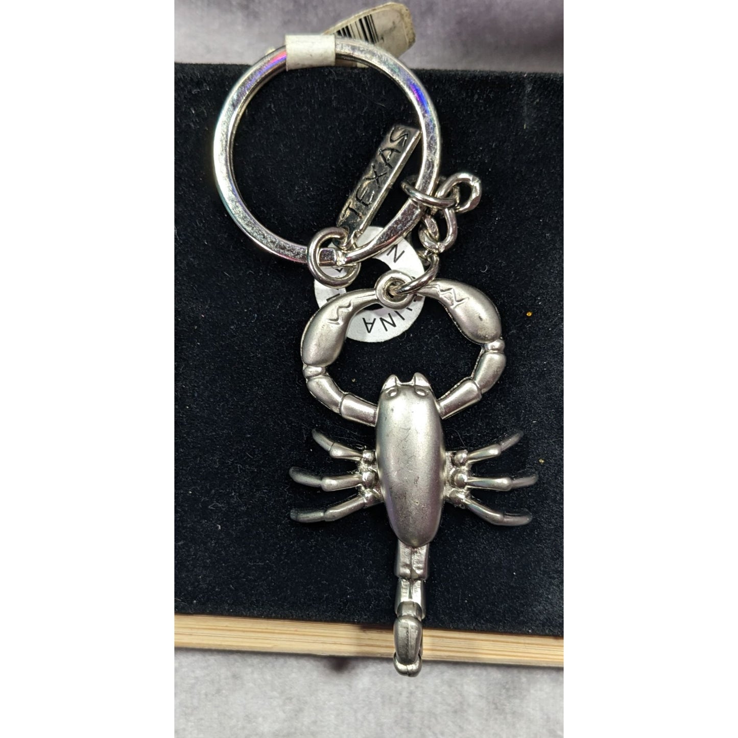 Texas Articulated Scorpion Souvenir Silver Tone Keychain