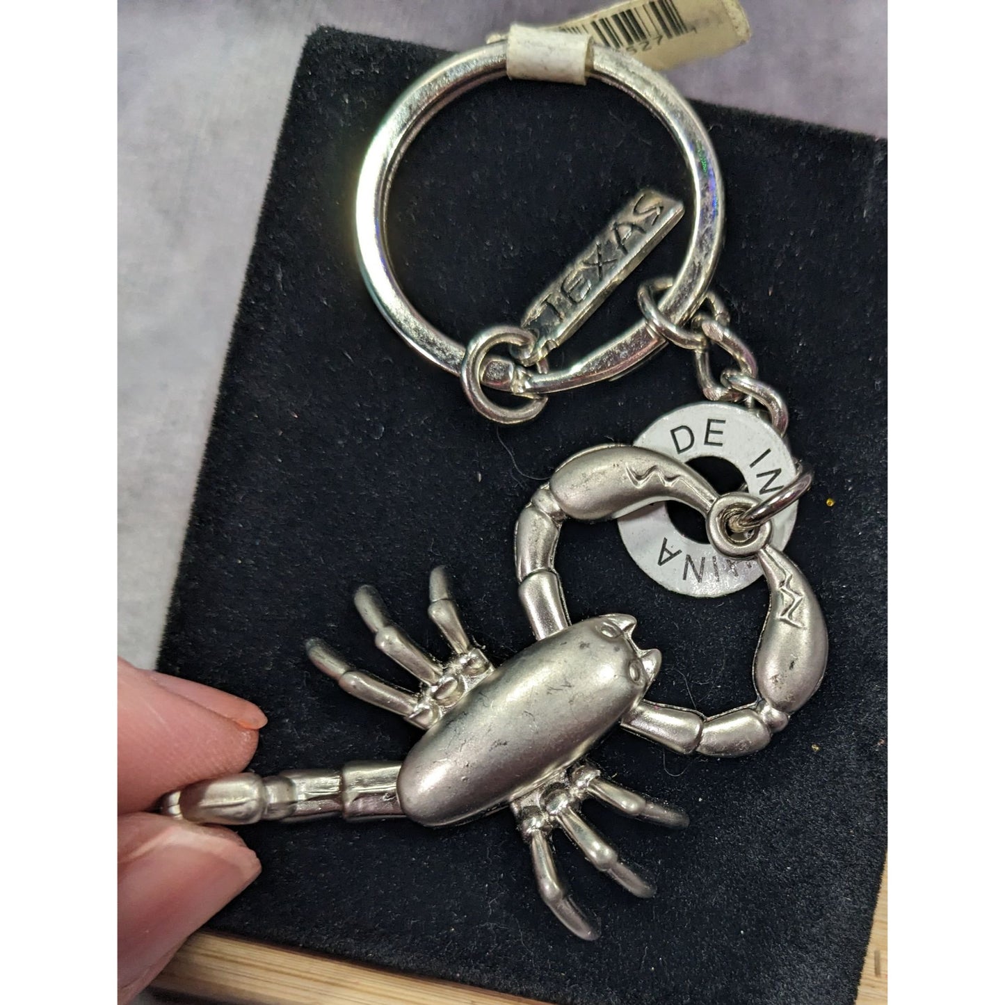 Texas Articulated Scorpion Souvenir Silver Tone Keychain