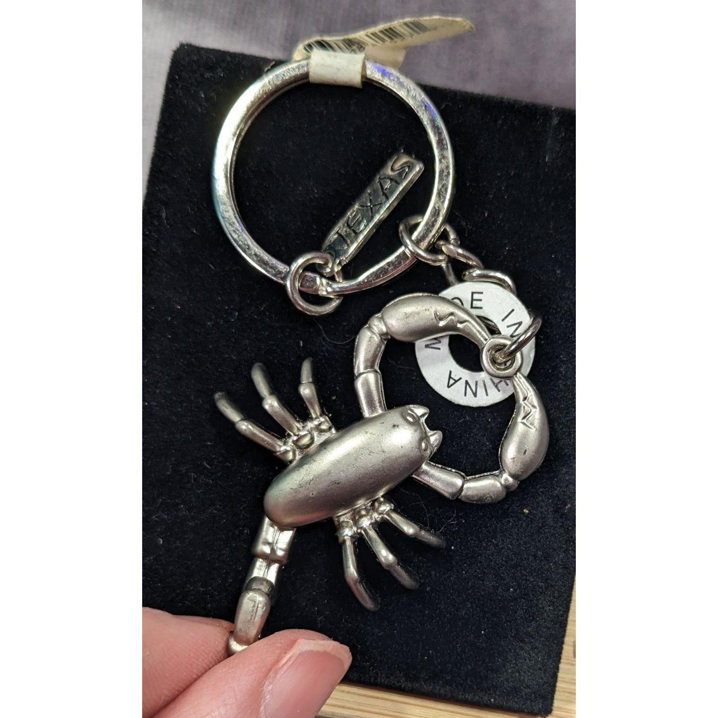 Texas Articulated Scorpion Souvenir Silver Tone Keychain