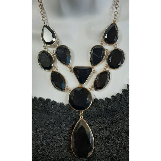 Glam Goth Black Statement Necklace