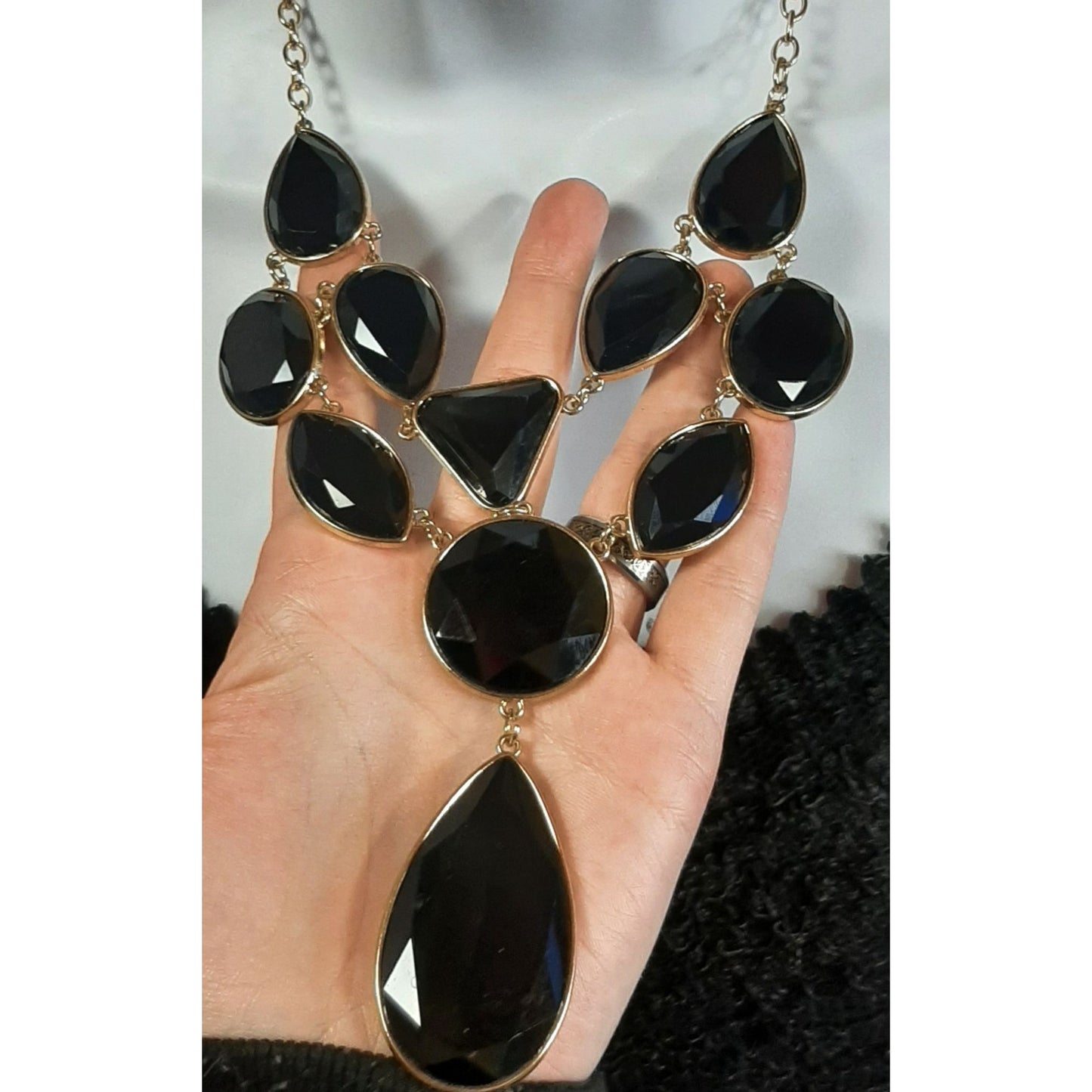 Glam Goth Black Statement Necklace