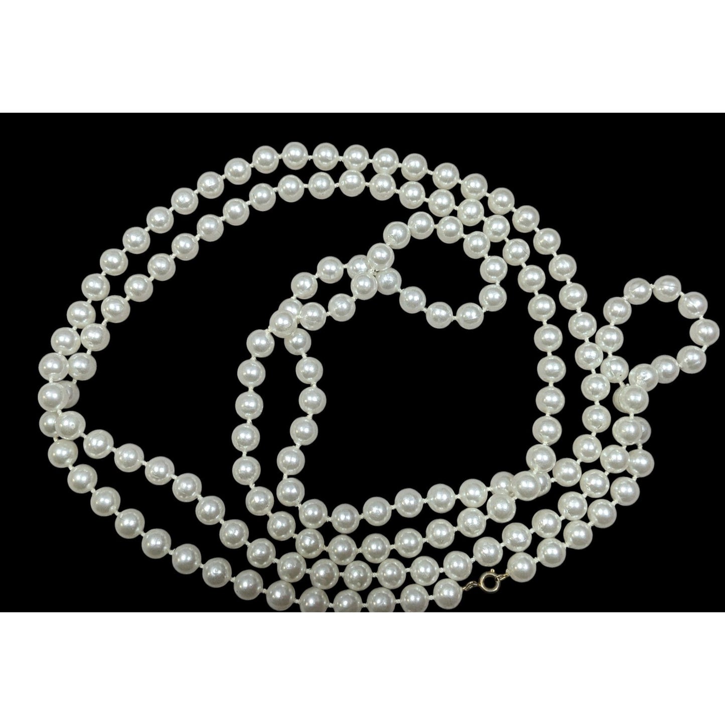 Extra Long Glam Beaded Faux Pearl Necklace