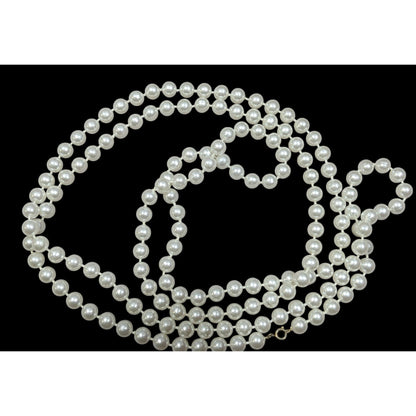 Extra Long Glam Beaded Faux Pearl Necklace