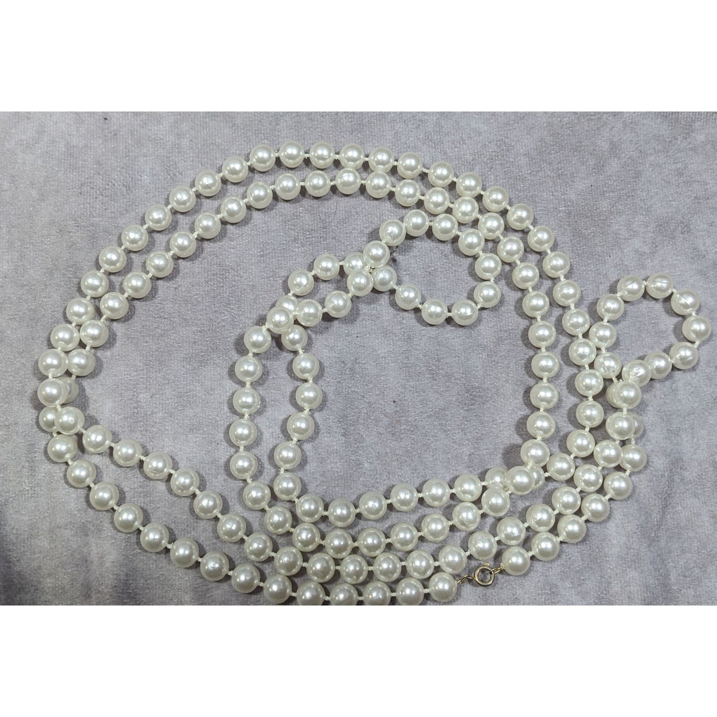 Extra Long Glam Beaded Faux Pearl Necklace