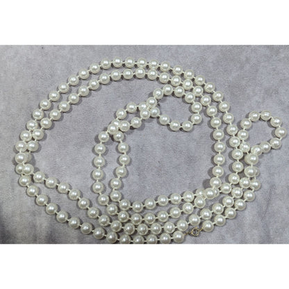 Extra Long Glam Beaded Faux Pearl Necklace