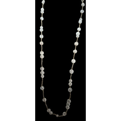 Elegant Clear Glass Beaded Station Necklace