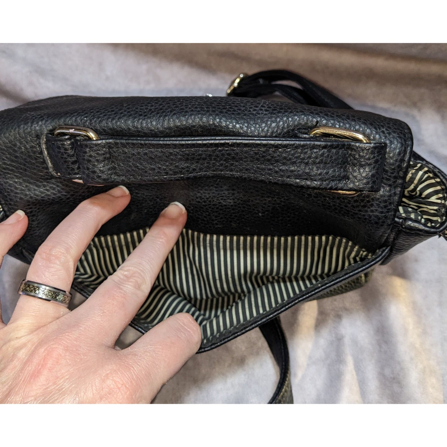 Christian Siriano Black Crossbody Bag With Silver-Tone Details