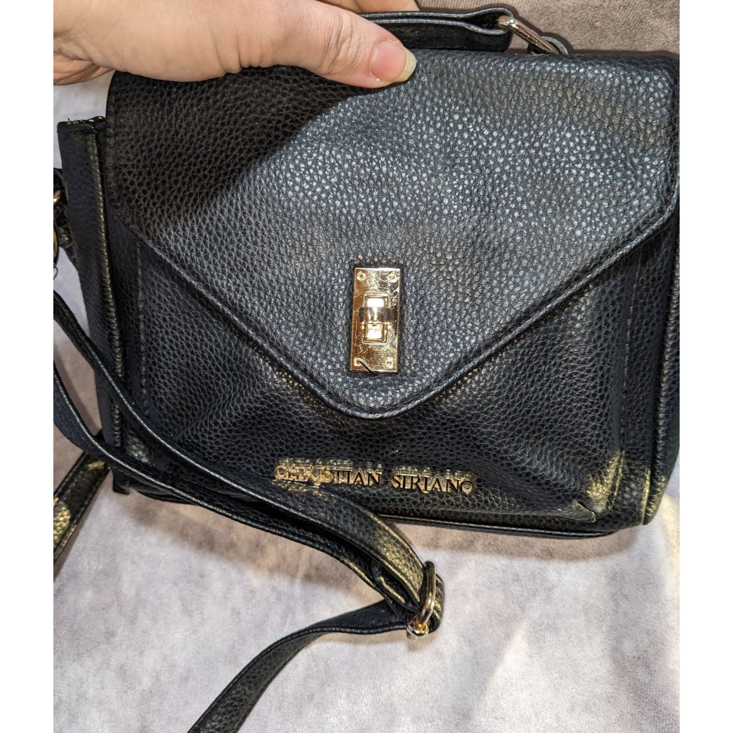 Christian Siriano Black Crossbody Bag With Silver-Tone Details