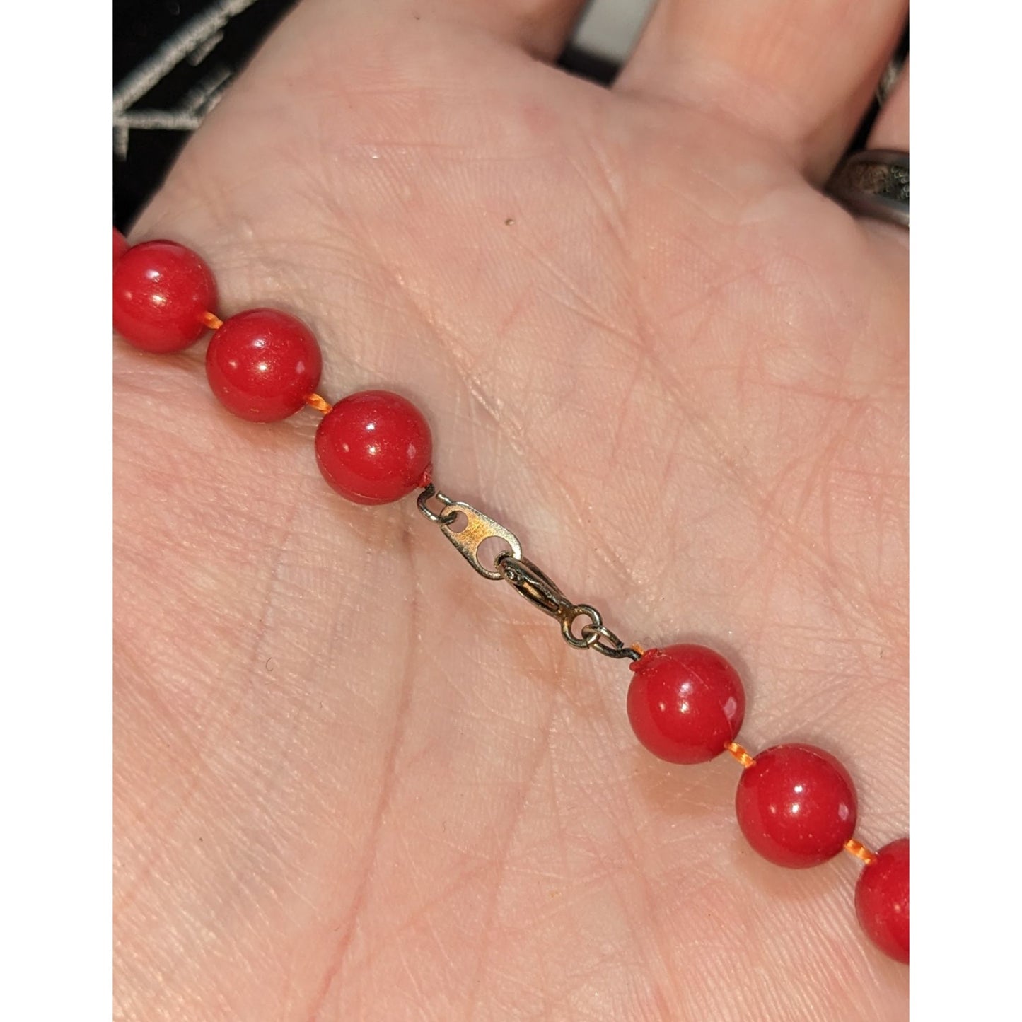 Simple Casual Red Beaded Necklace
