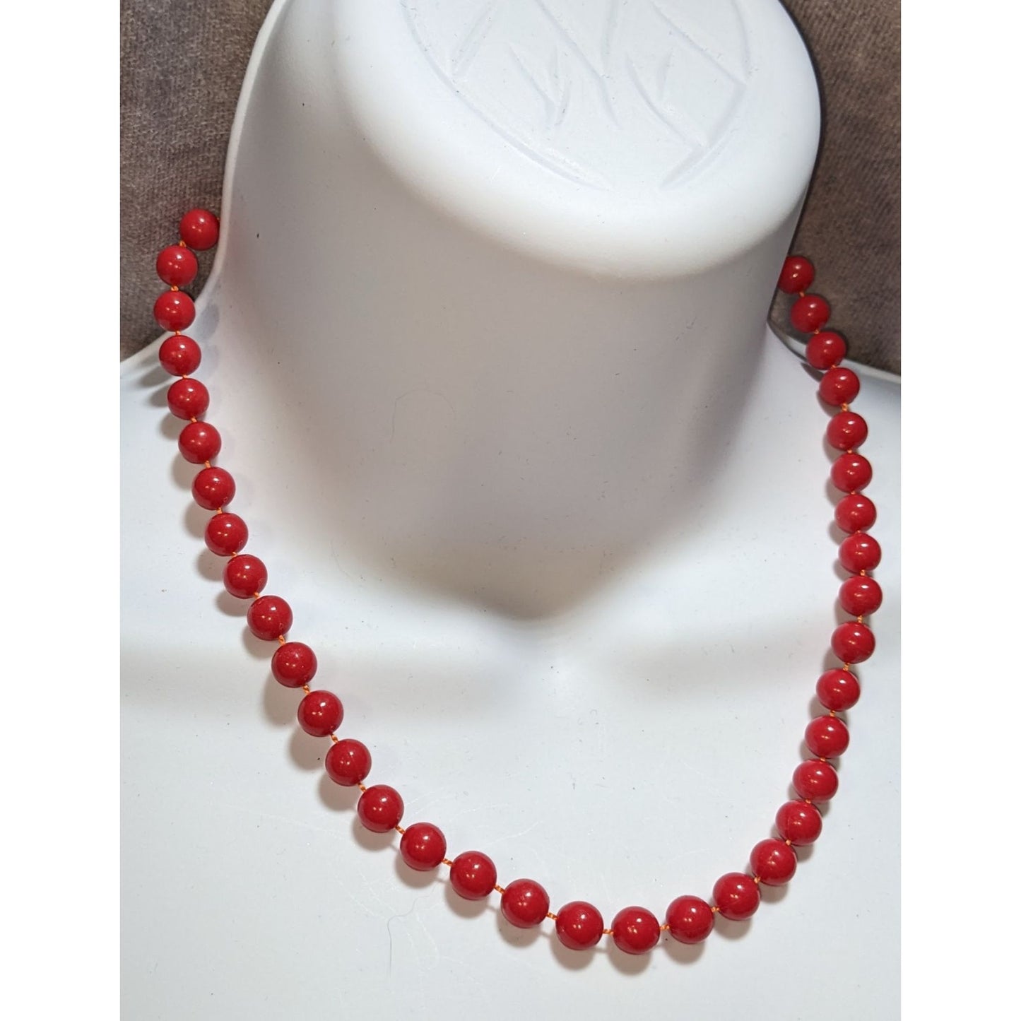 Simple Casual Red Beaded Necklace