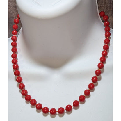 Simple Casual Red Beaded Necklace