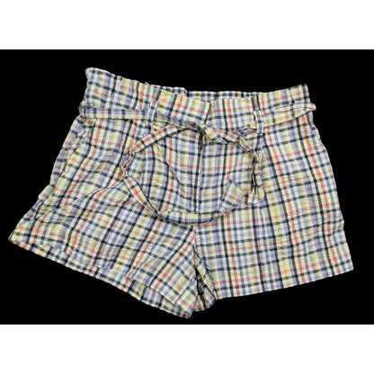 Preppy Rainbow Gingham Paperbag Shorts by Ann Taylor Loft