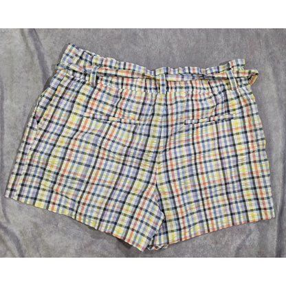 Preppy Rainbow Gingham Paperbag Shorts by Ann Taylor Loft