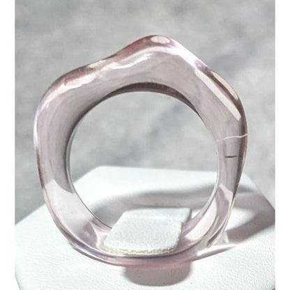 Abstract Pastel Pink Translucent Fashion Ring Size 8