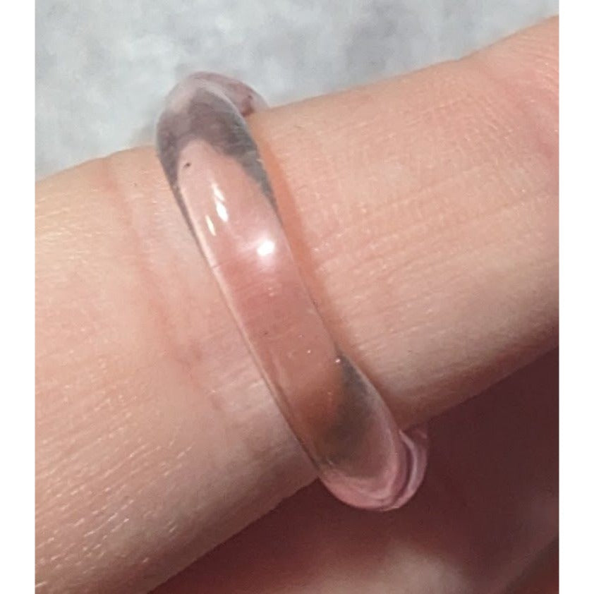 Abstract Pastel Pink Translucent Fashion Ring Size 8