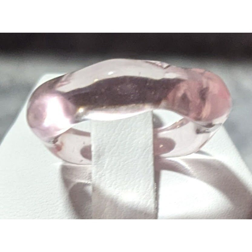 Abstract Pastel Pink Translucent Fashion Ring Size 8