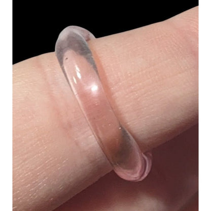 Abstract Pastel Pink Translucent Fashion Ring Size 8