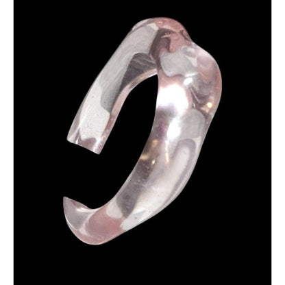 Abstract Pastel Pink Translucent Fashion Ring Size 8