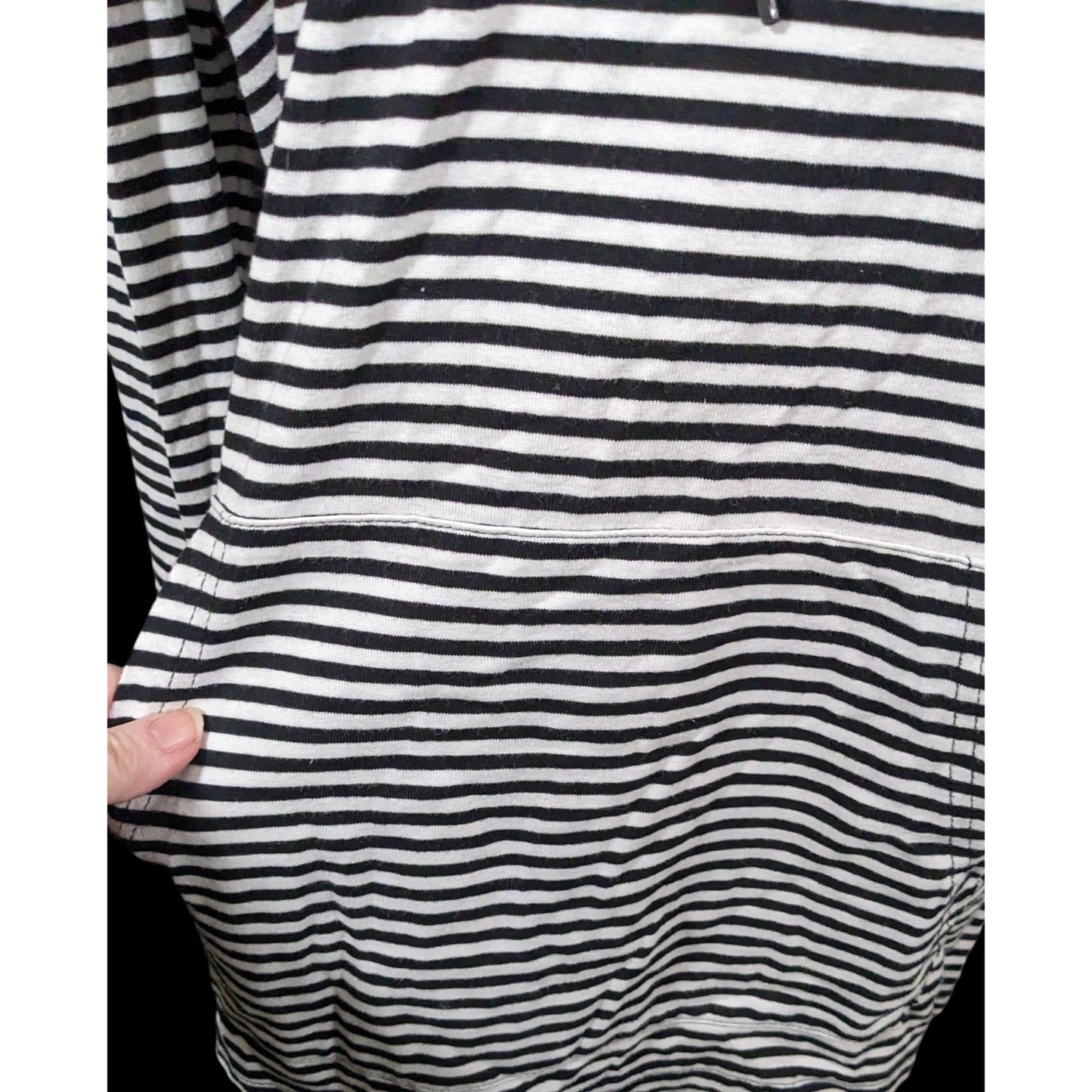 Black And White Striped Hoodie from Zine by Zumiez