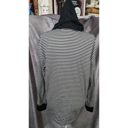 Black And White Striped Hoodie from Zine by Zumiez