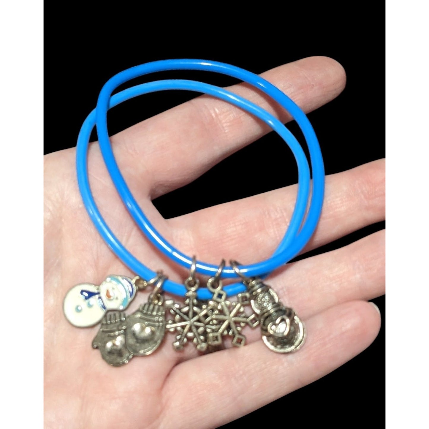 Blue And Silver Holiday Charm Bracelets (2)