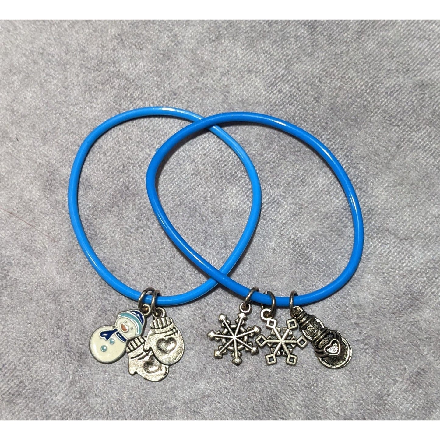 Blue And Silver Holiday Charm Bracelets (2)