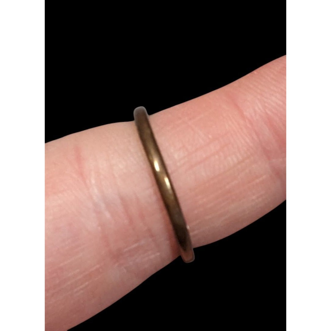 Geometric Rectangular Mottled Stone Silver Tone Ring Size 6 1/2