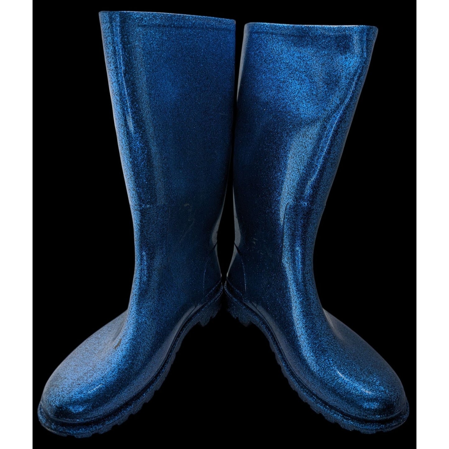 Chiara Ferragni Glitter Blue Rain Boots With Iconic Eye Detail Size 40 Made In EU