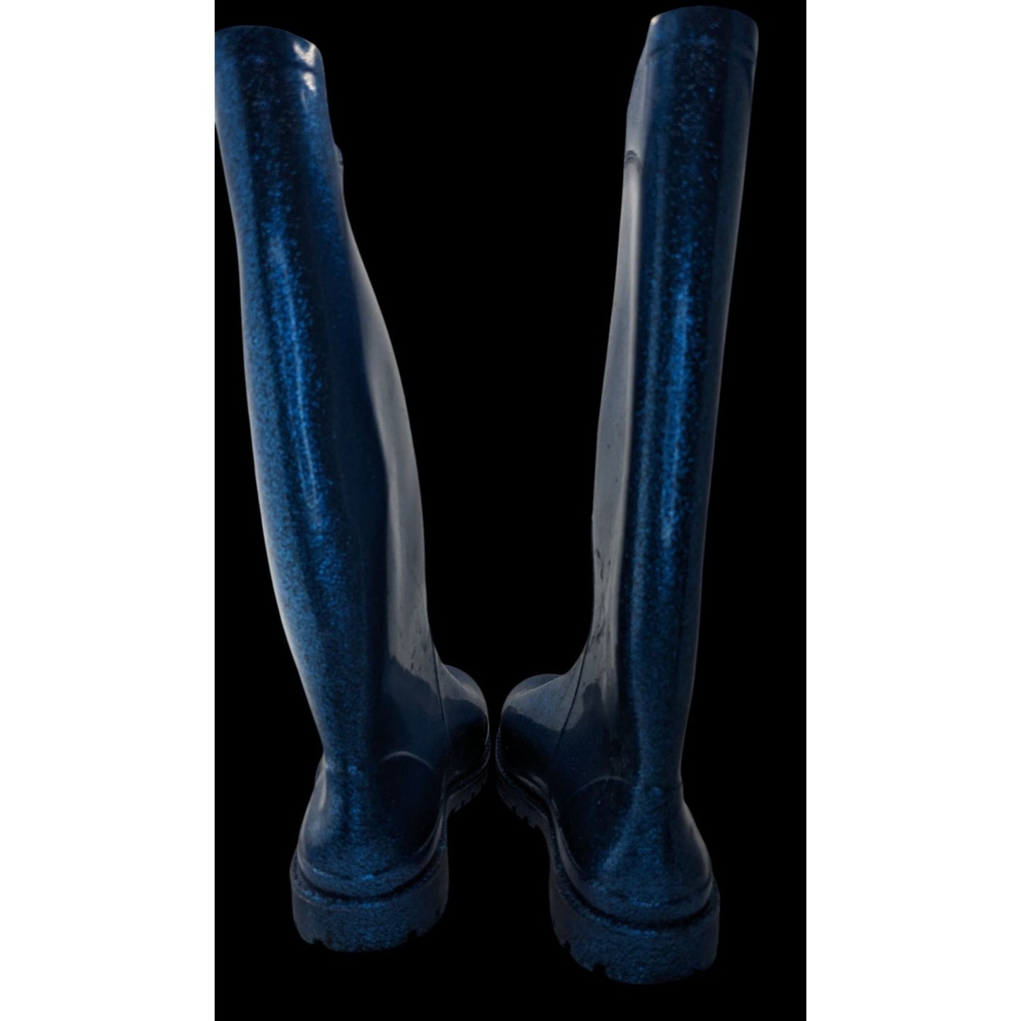 Chiara Ferragni Glitter Blue Rain Boots With Iconic Eye Detail Size 40 Made In EU