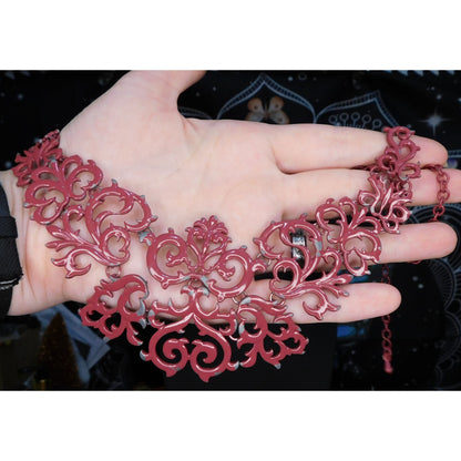 Painted Victorian Style Filigree Statement Necklace