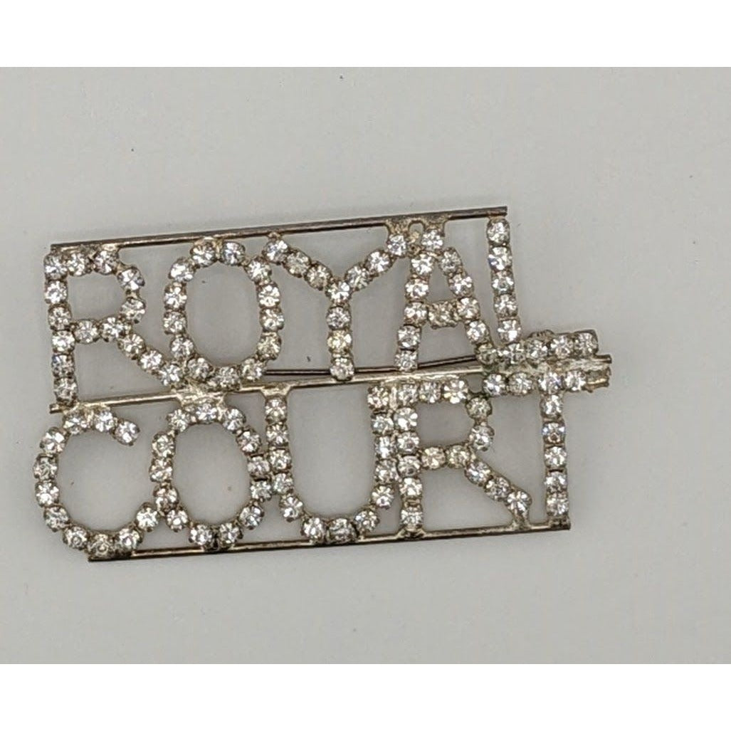Vintage Royal Court Rhinestone Silver Tone Brooch