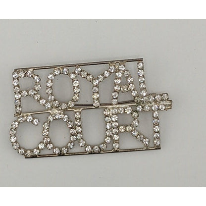 Vintage Royal Court Rhinestone Silver Tone Brooch