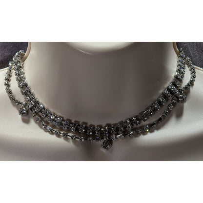 Vintage Glam Layered Rhinestone  Necklace