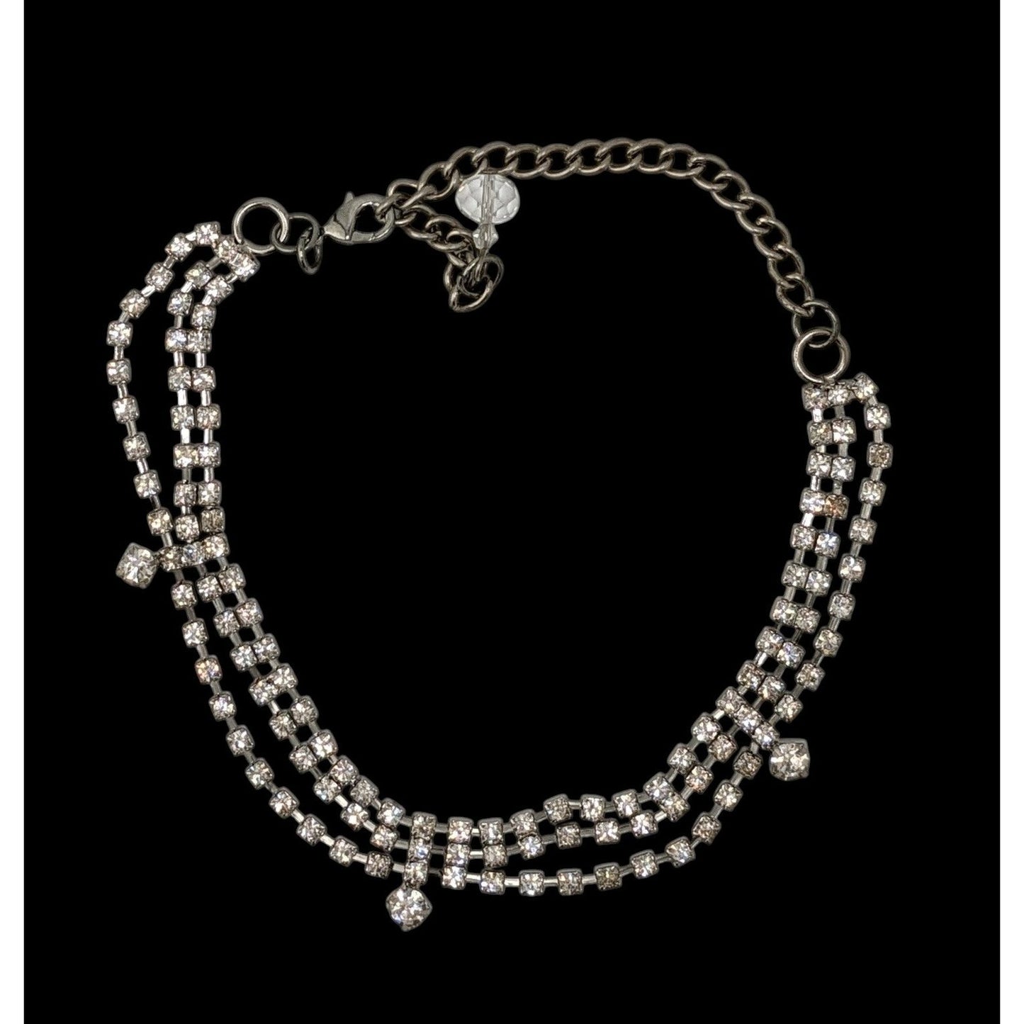 Vintage Glam Layered Rhinestone  Necklace