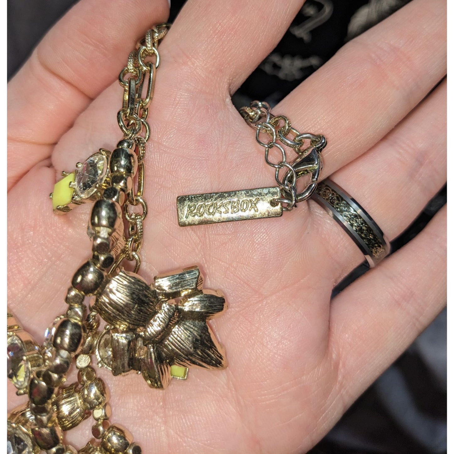 Perry Street Rocksbox Gold-Tone Necklace With Yellow & Clear Crystals