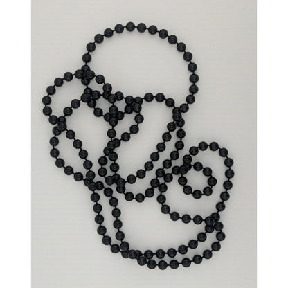 Casual Gothic Long Black Opera Length Beaded Necklace