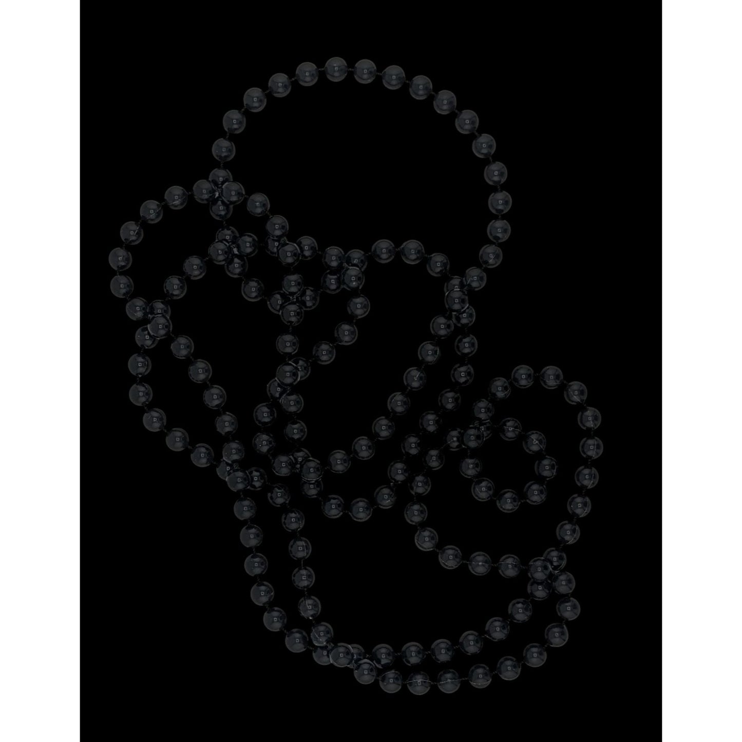 Casual Gothic Long Black Opera Length Beaded Necklace