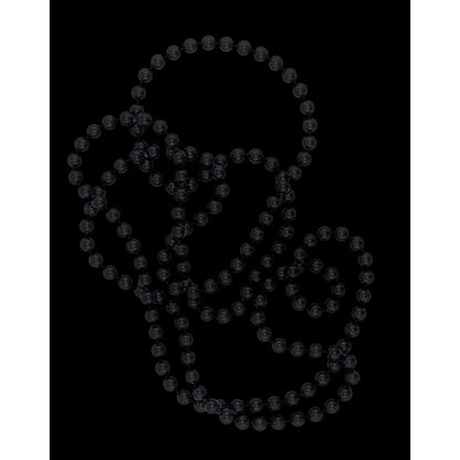 Casual Gothic Long Black Opera Length Beaded Necklace