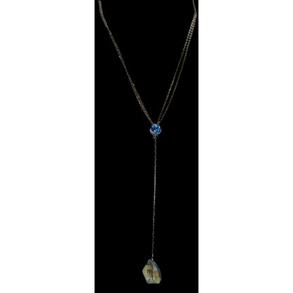 Y Drop Crystal Pendant Necklace