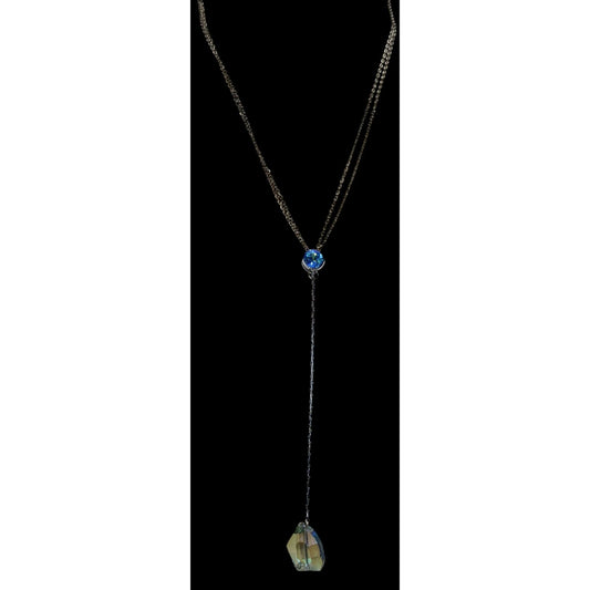 Y Drop Crystal Pendant Necklace