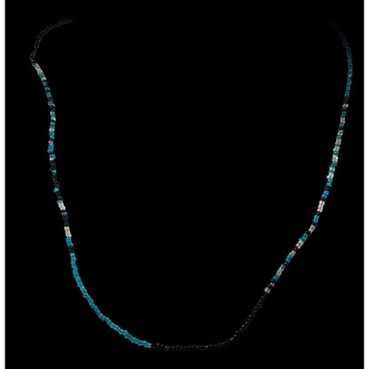 Simple Black And Teal Handmade Glass Beaded Toggle Necklace
