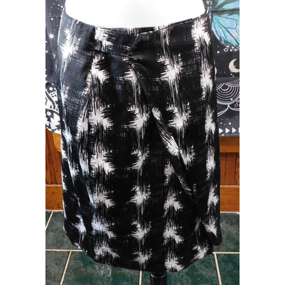Worthington Black And White Live Wire Faux Wrap Skirt