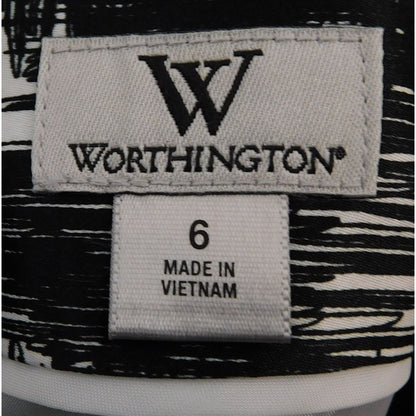 Worthington Black And White Live Wire Faux Wrap Skirt