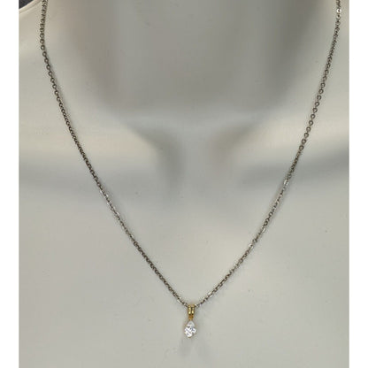 Cubic Zirconia Teardrop Pendant Necklace